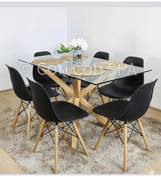 Comedor Madrid 140x80cms + 6 Sillas Eames
