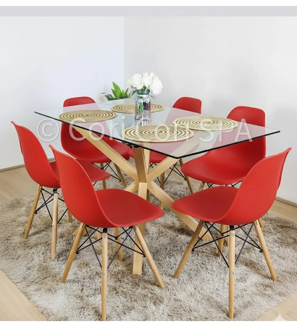 Comedor Madrid 140x80cms + 6 Sillas Eames