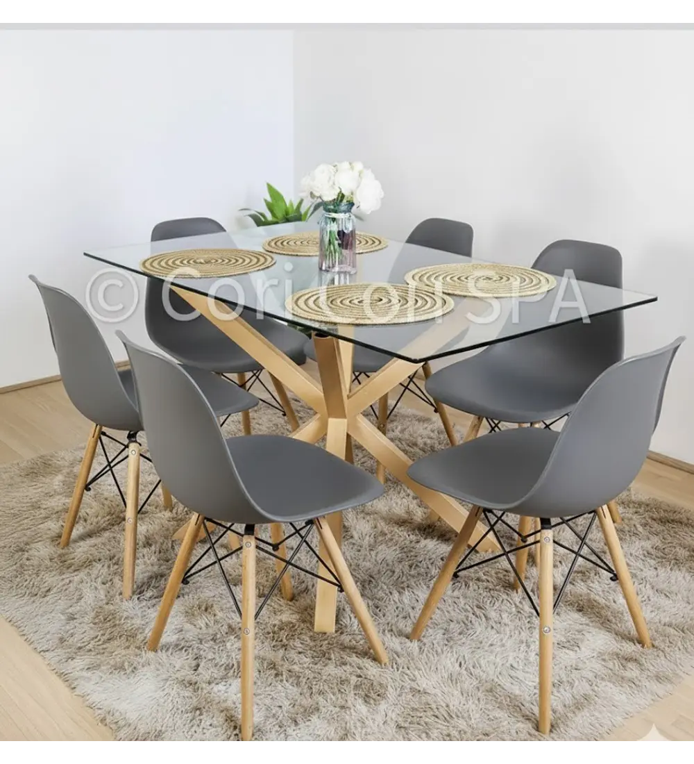 Comedor Madrid 140x80cms + 6 Sillas Eames