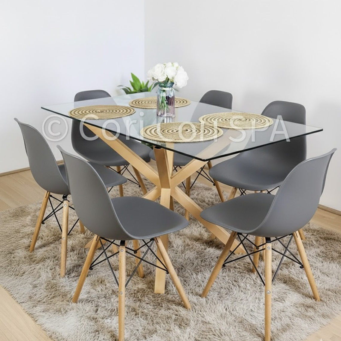 Comedor Madrid 140x80cms + 6 Sillas Eames 7
