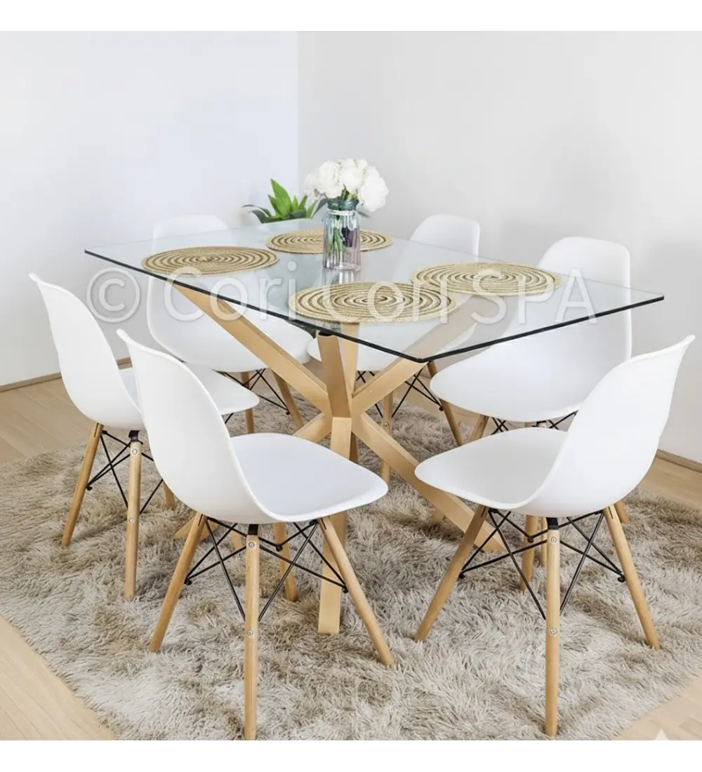Comedor Madrid 140x80cms + 6 Sillas Eames