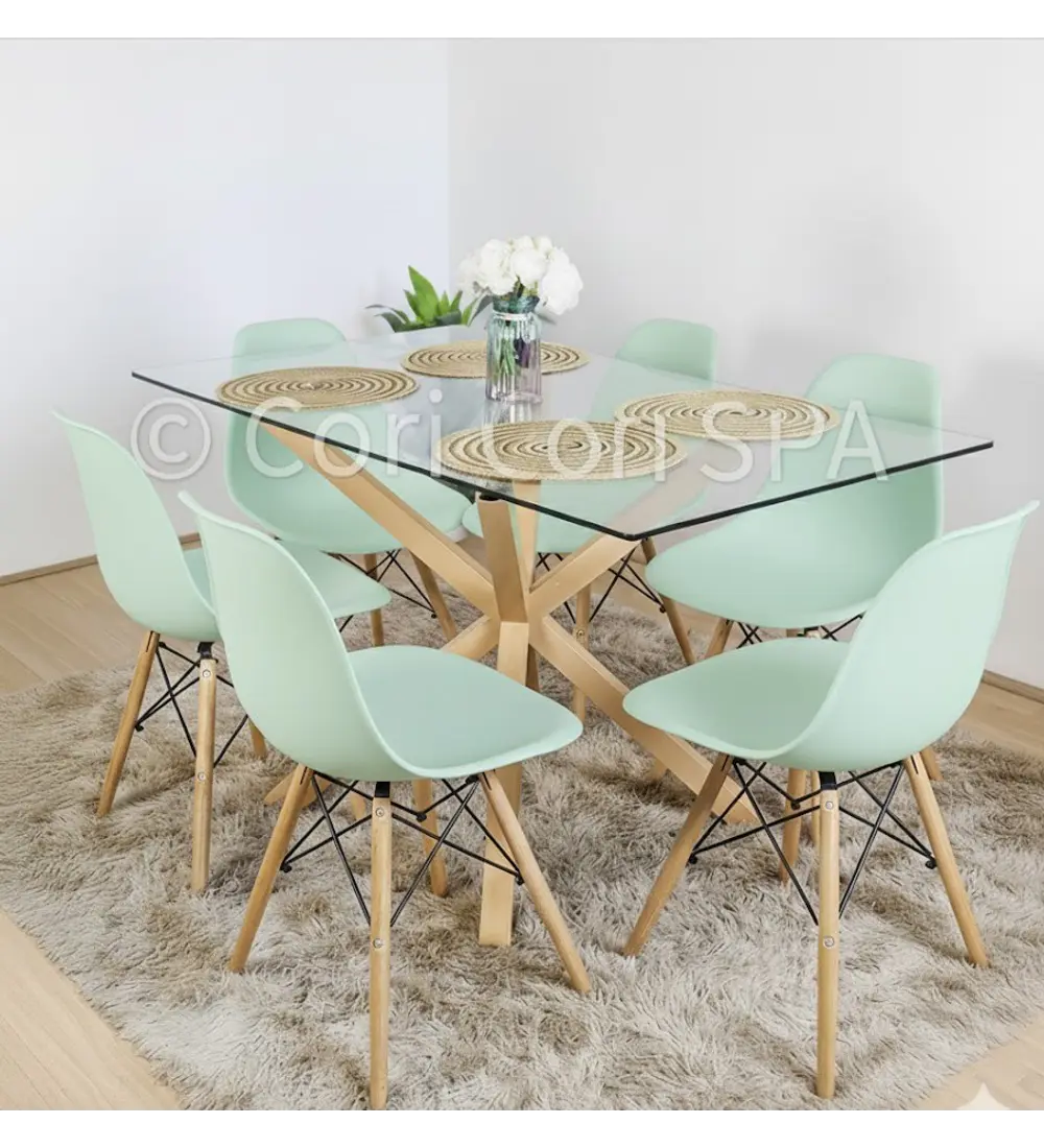 Comedor Madrid 140x80cms + 6 Sillas Eames