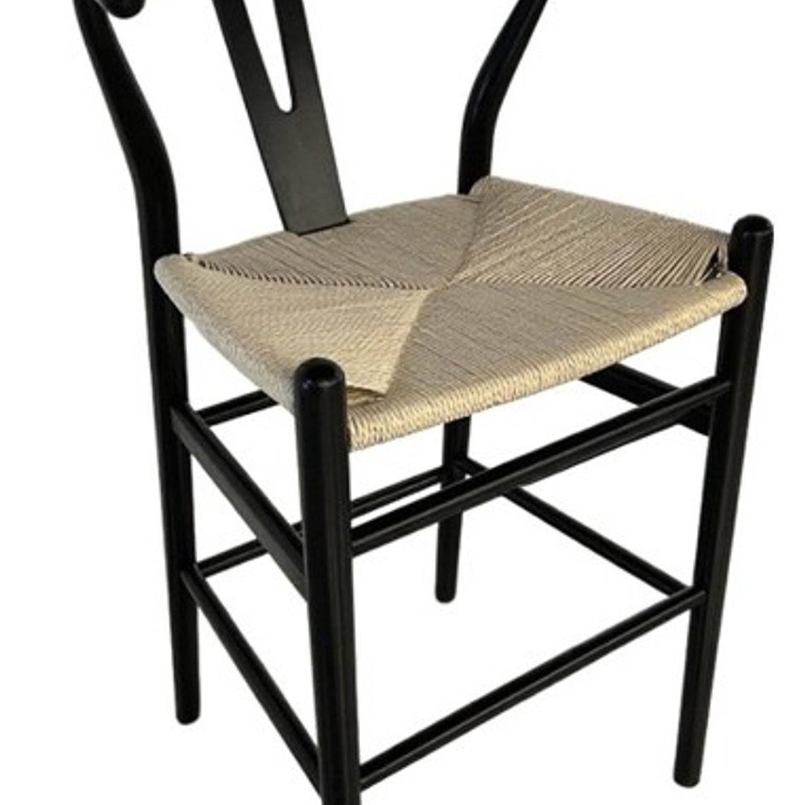 Taburete Wishbone Madera y Hilo de Cuerda - Natural 6