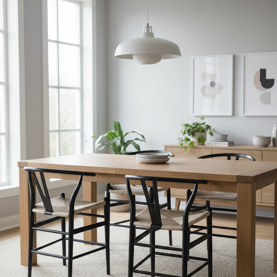 Taburete Wishbone Madera y Hilo de Cuerda - Natural 8