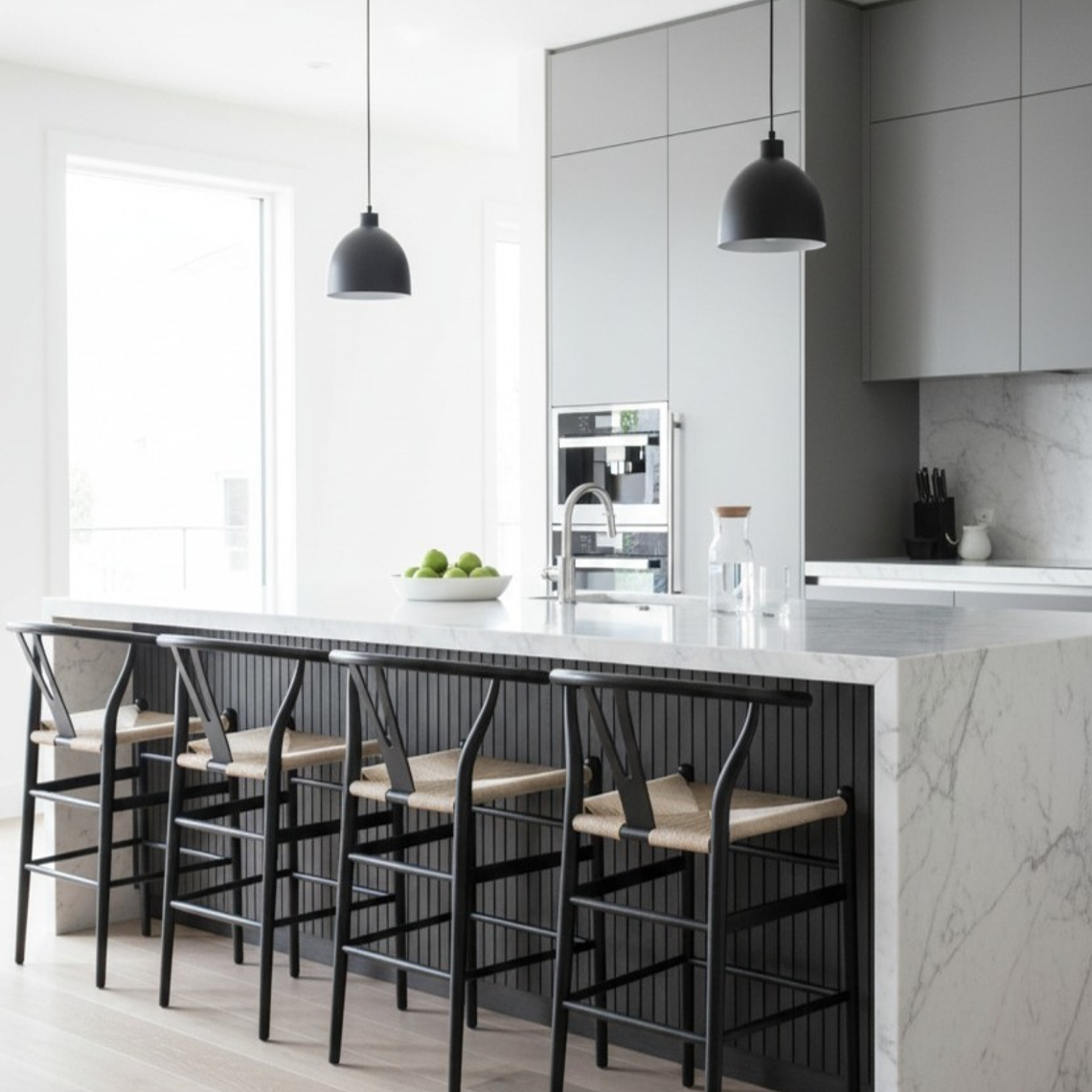 Taburete Wishbone Madera y Hilo de Cuerda - Natural 9