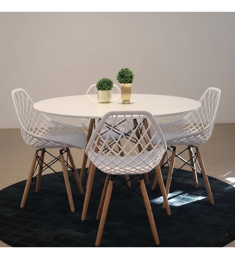 Comedor Eames 100cms + 4 Sillas Eames Mesh