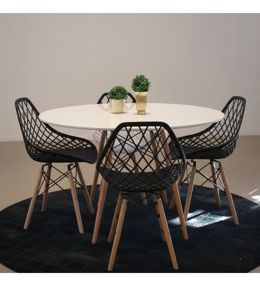 Comedor Eames 100cms + 4 Sillas Eames Mesh
