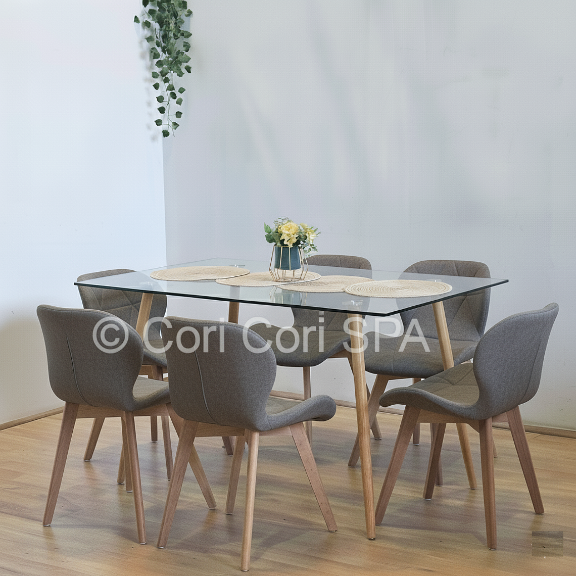 Comedor Rubi 120x80cms + 6 Sillas Mariposa Wood 2