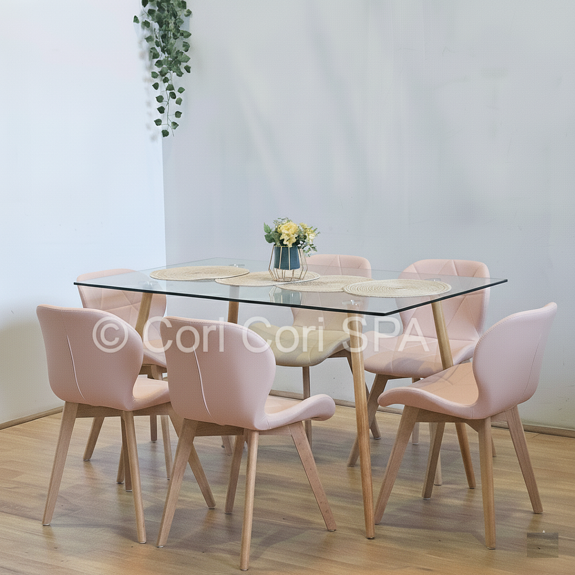 Comedor Rubi 120x80cms + 6 Sillas Mariposa Wood 4