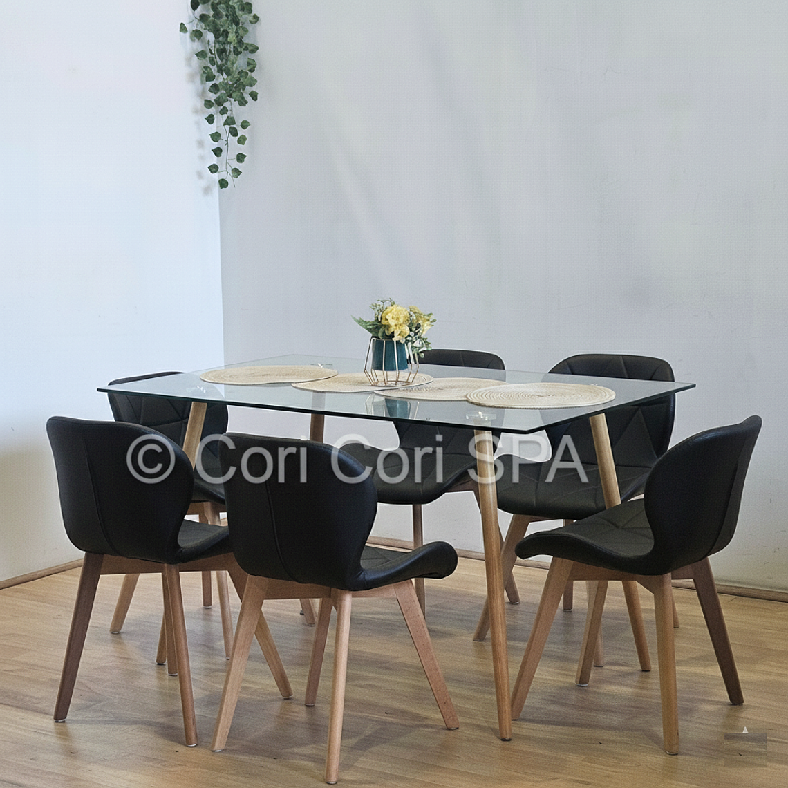 Comedor Rubi 120x80cms + 6 Sillas Mariposa Wood 5