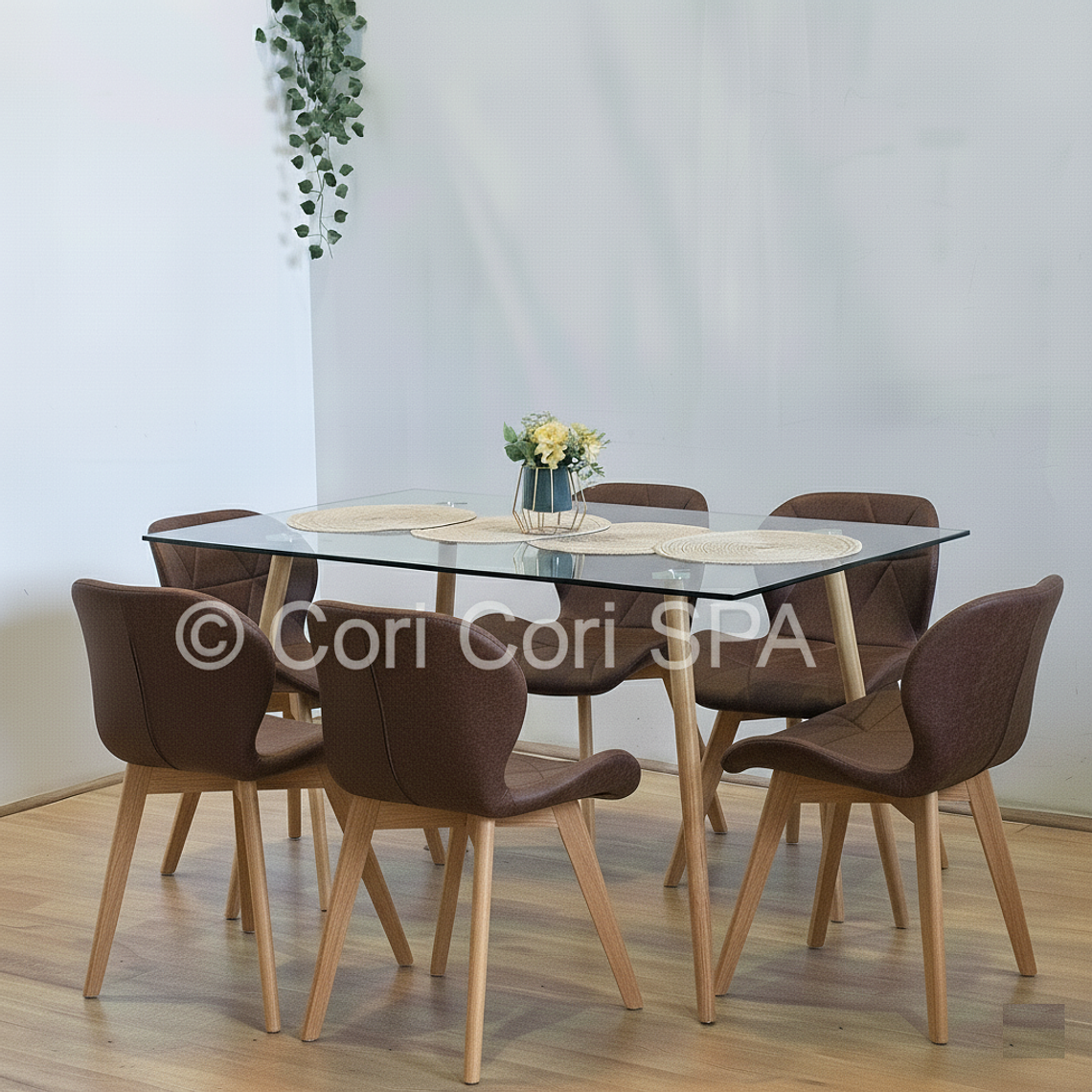 Comedor Rubi 120x80cms + 6 Sillas Mariposa Wood 7