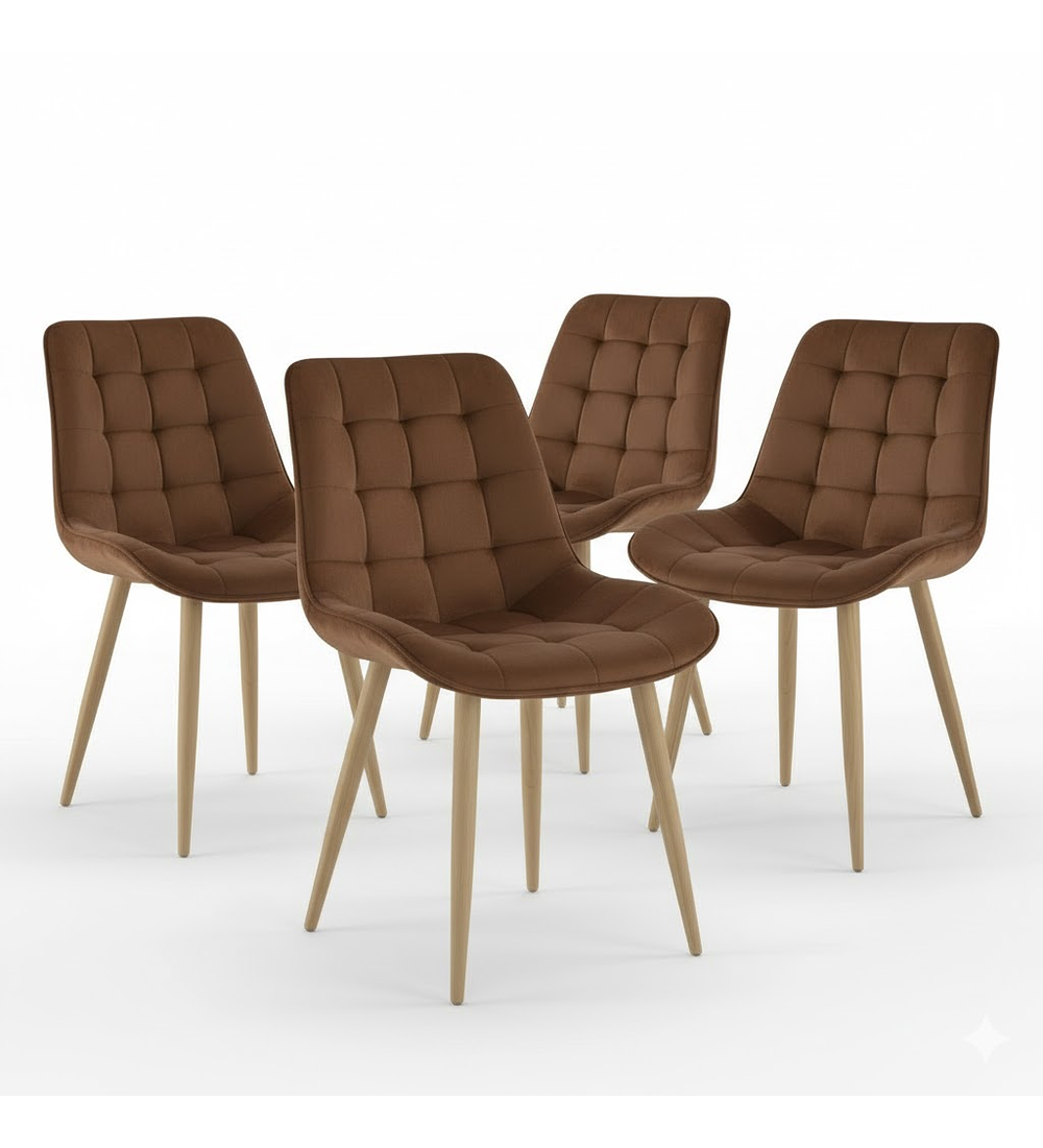 Pack 4 Sillas Capitonne Top Wood