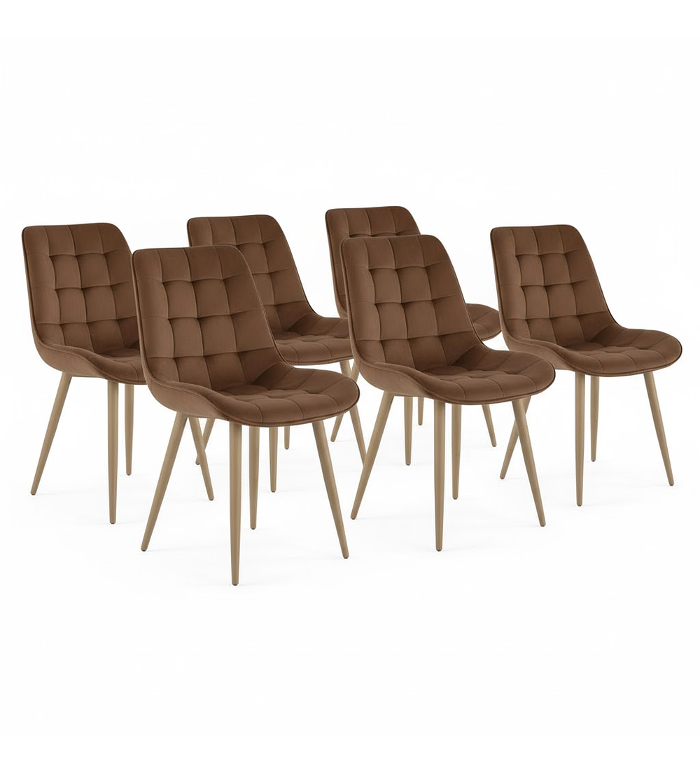 Pack 6 Sillas Capitonne Top Wood