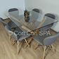 Comedor Medlock 140 x 90cm + 6  Sillas Eames Mariposa Ecocuero - Miniatura 10