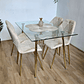 Comedor Rubi Gold 130 x80cms  + 4 Sillas Fiori Velvet Gold - Miniatura 8