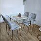 Comedor Rubi Gold 130 x80cms  + 4 Sillas Fiori Velvet Gold - Miniatura 11
