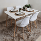 Comedor Mesa Rectangular Melamina 120x80cm + 4 Sillas Tulip - Miniatura 1