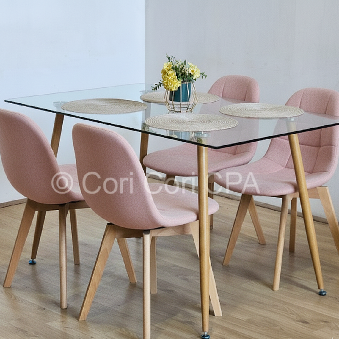 Comedor Rubi 120x80cms + 4 Sillas Capitonne Velvet  17