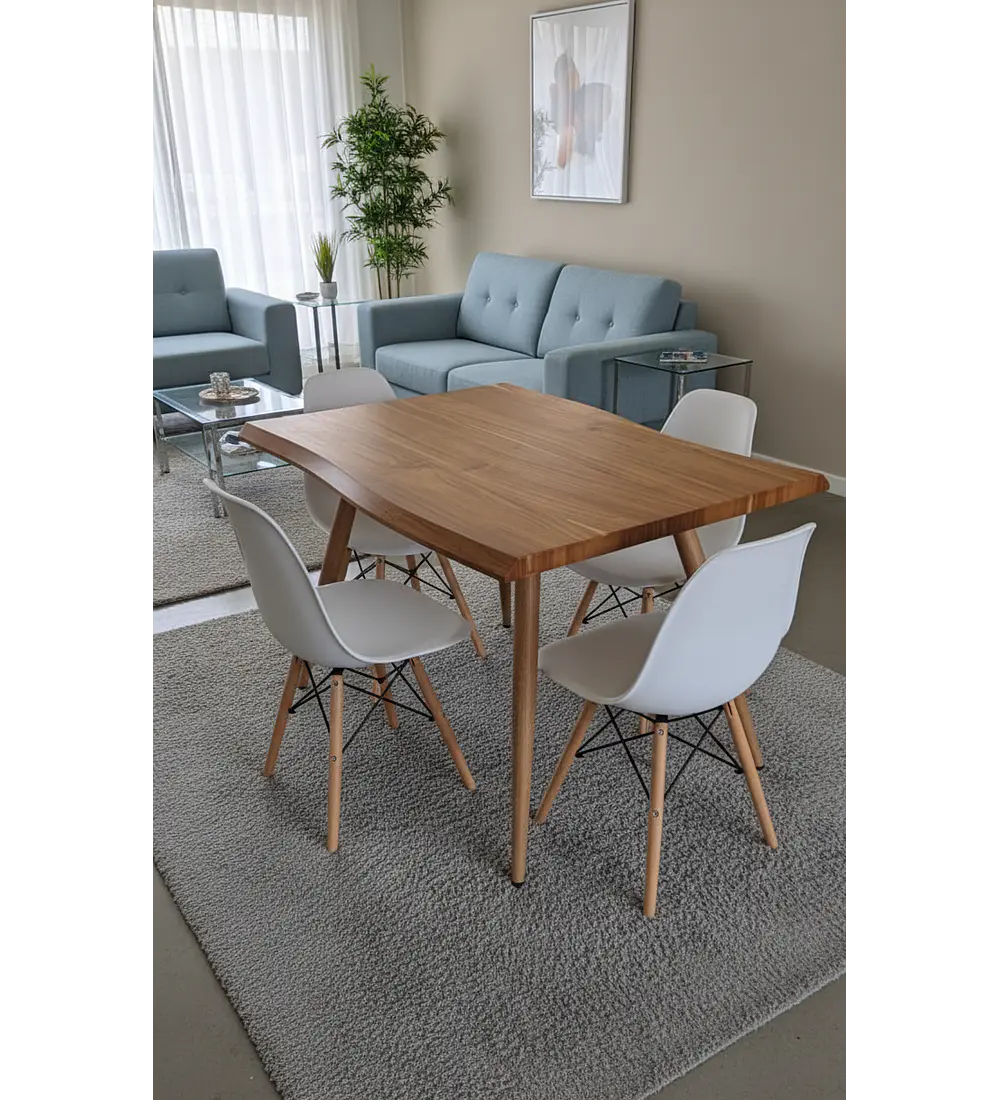 Mesa Rubi Rustica 120x80cms + 4 Silla Eames