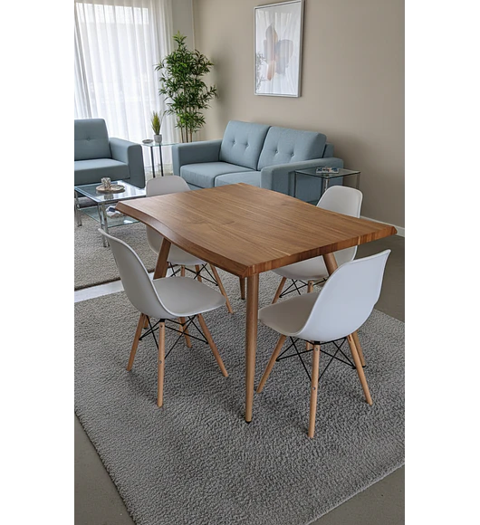 Mesa Rubi Rustica 120x80cms + 4 Silla Eames