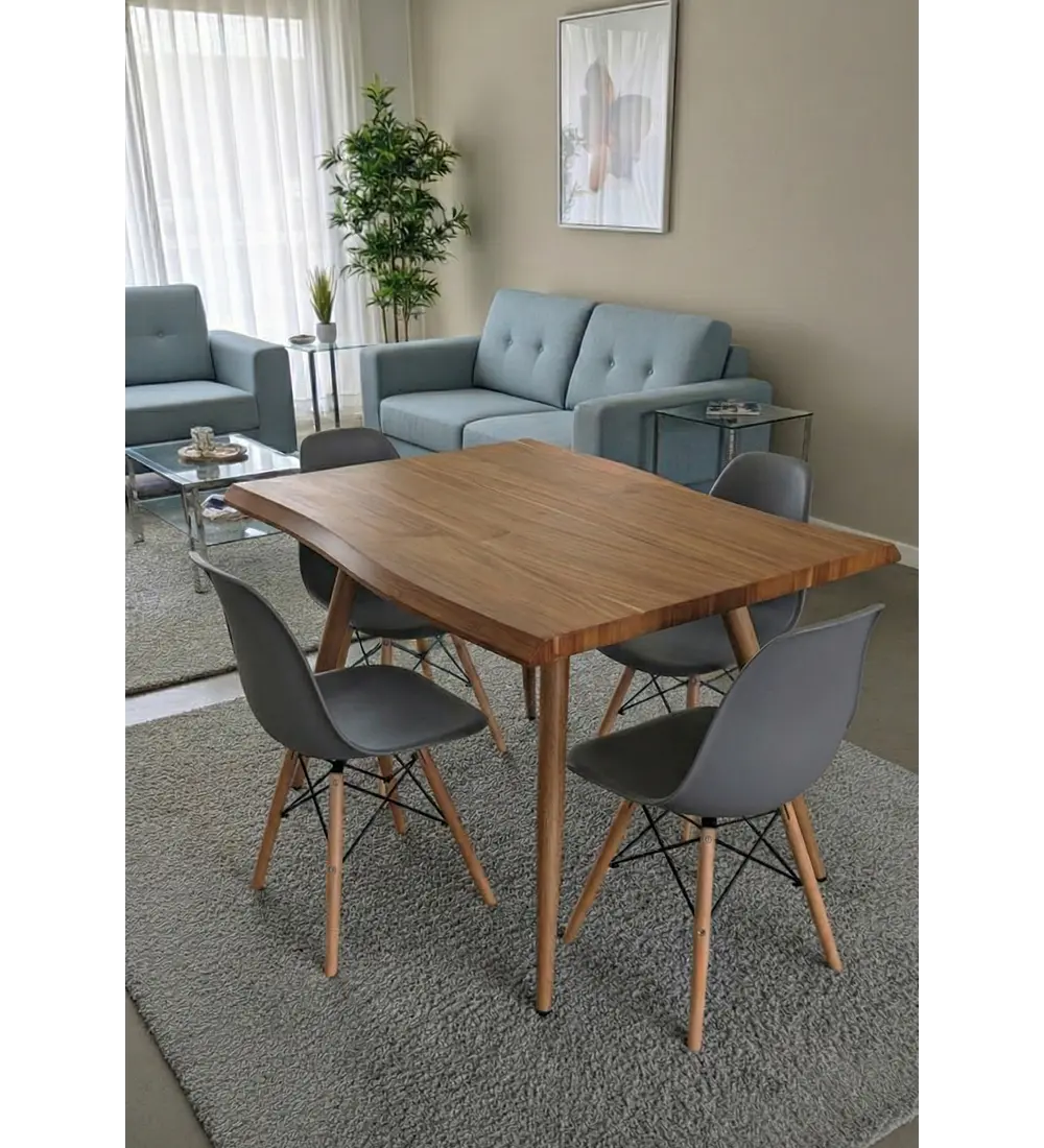 Mesa Rubi Rustica 120x80cms + 4 Silla Eames