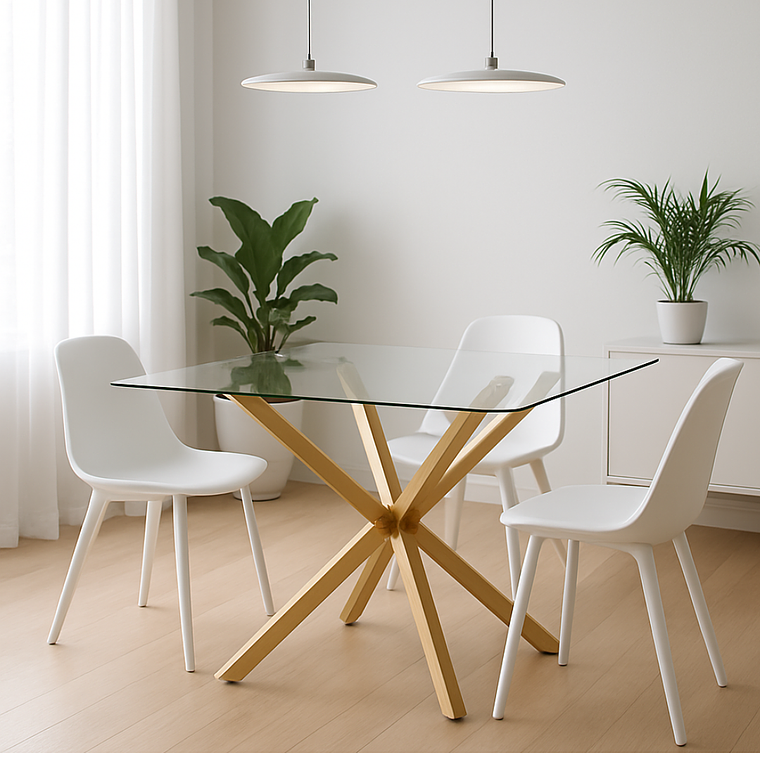 Mesa Madrid Gold Cuadrada 100x100 cm  3