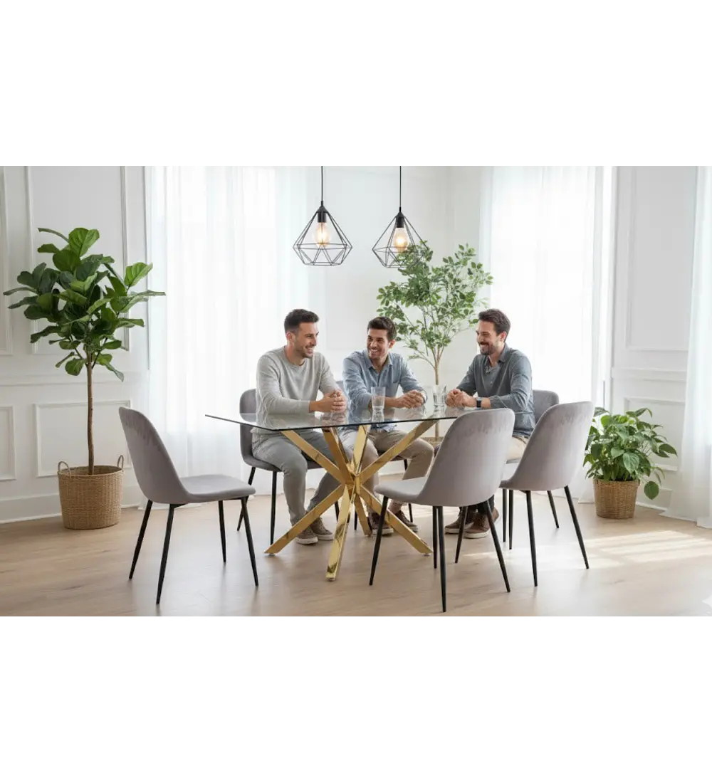 Mesa Madrid Gold Rectangular 