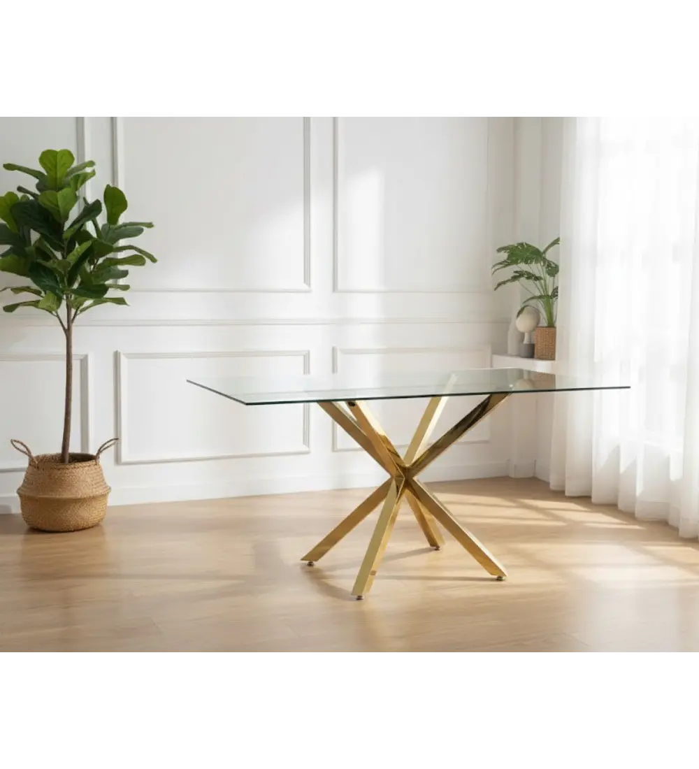 Mesa Madrid Gold Rectangular 