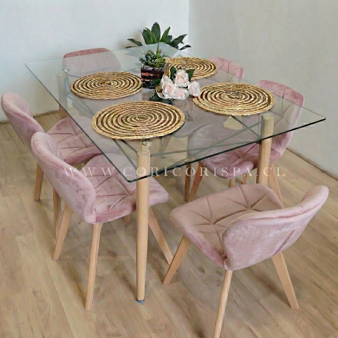  Mesa Crox 140 x 90cms  + 6  Sillas Mariposa Velvet  2