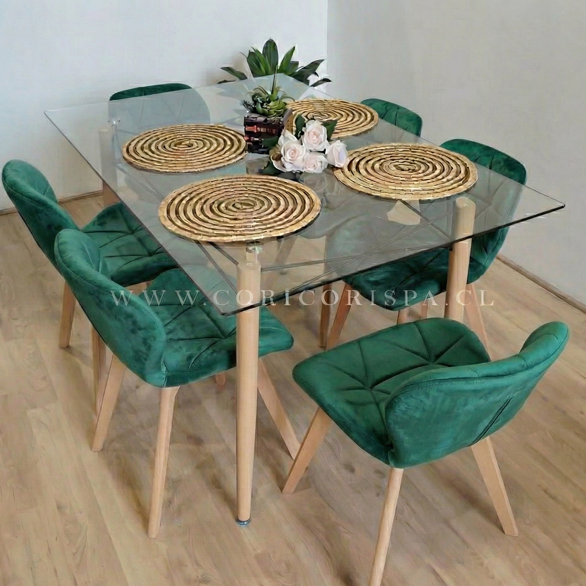  Mesa Crox 140 x 90cms  + 6  Sillas Mariposa Velvet  4