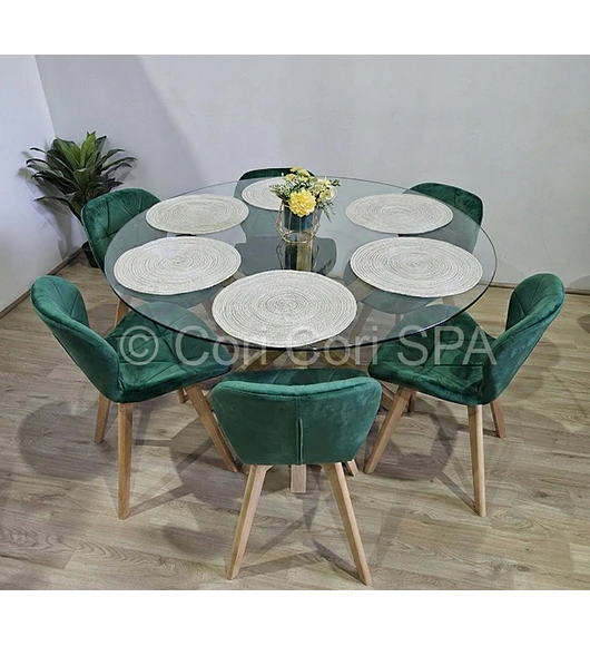 Comedor Warwick 120Cms + 6 Sillas Mariposa Velvet