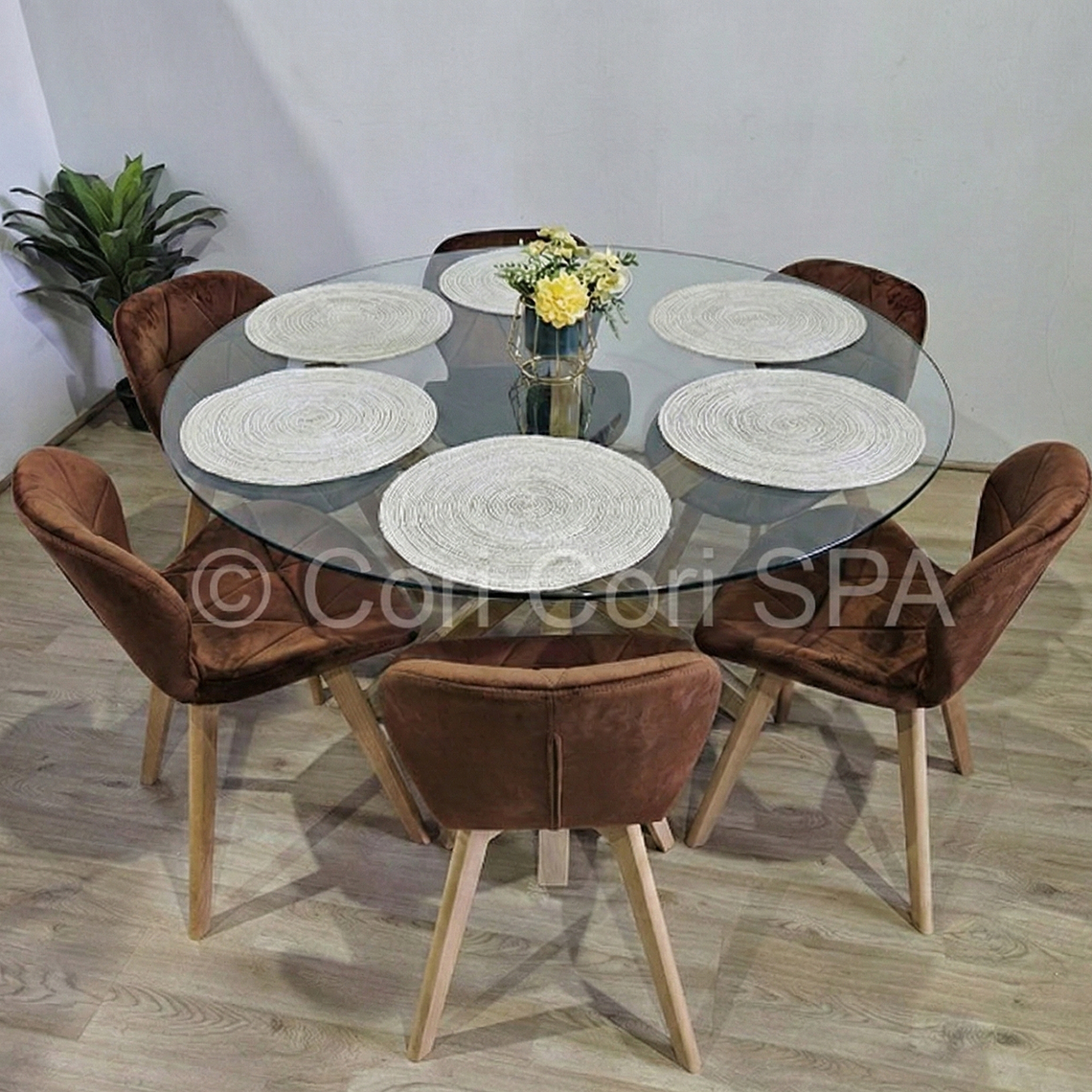 Comedor Warwick 120Cms + 6 Sillas Mariposa Velvet 6