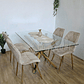 Comedor Madrid Dorada 140 x 80cm + 4 Sillas Fiori Velvet Gold - Miniatura 1