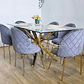 Comedor Madrid Dorada 140x80cms + 6 Sillas Bread Gold Velvet - Miniatura 1