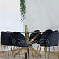 Comedor Madrid Dorada 140x80cms + 6 Sillas Bread Gold Velvet - Miniatura 5