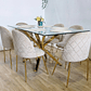 Comedor Madrid Dorada 140x80cms + 6 Sillas Bread Gold Velvet - Miniatura 7