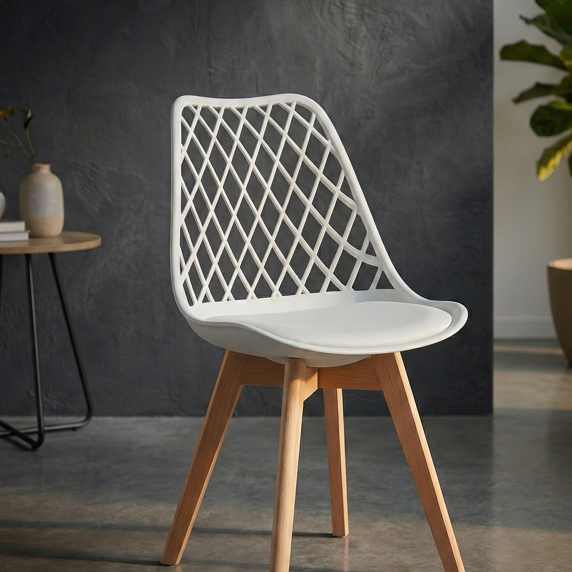 Comedor Eames Wood 120 cms + 4 Sillas Tulip Mesh 10