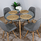Comedor Eames Vidrio 80cms + 4 Sillas Capitonne Eames Ecocuero - Miniatura 3