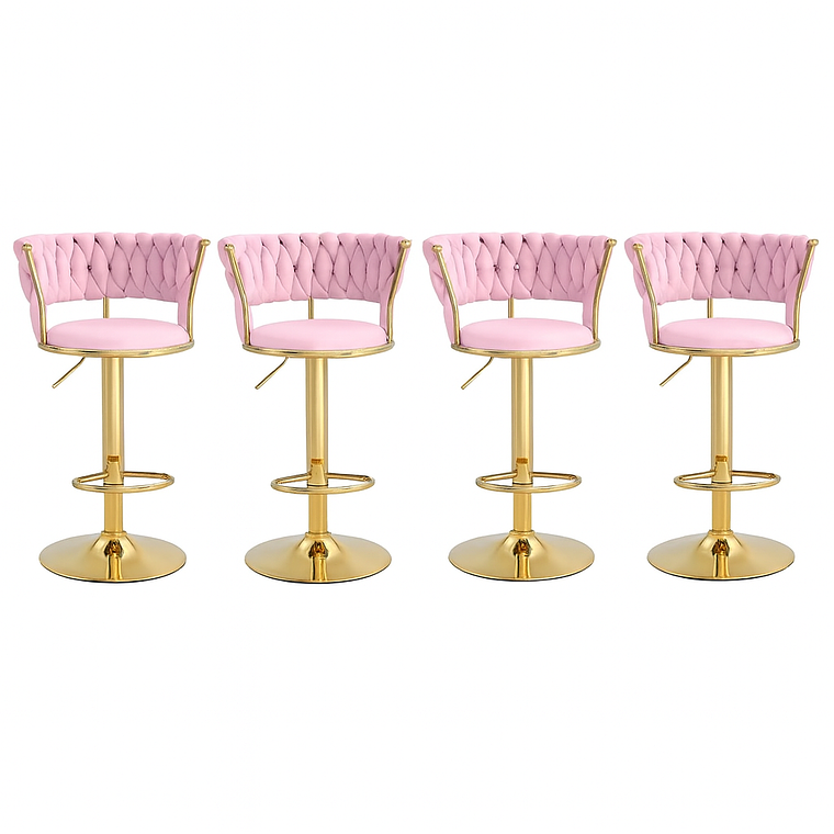 Pack 4 Taburetes Queen Velvet Gold 12