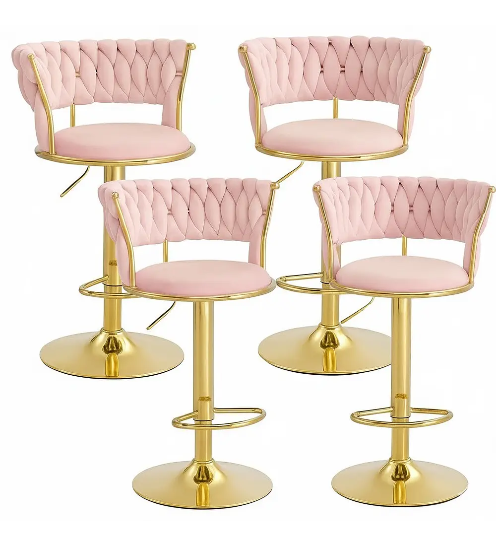 Pack 4 Taburetes Queen Velvet Gold