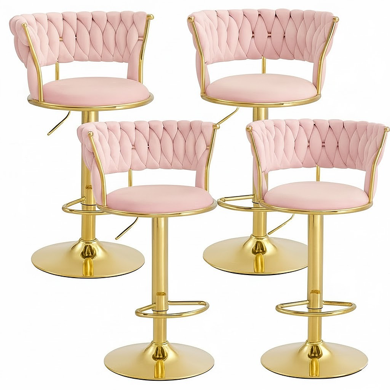 Pack 4 Taburetes Queen Velvet Gold 14