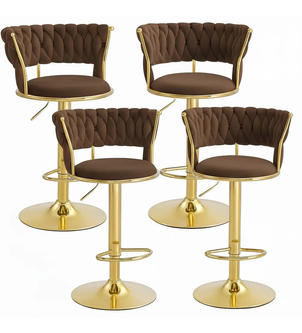 Pack 4 Taburetes Queen Velvet Gold