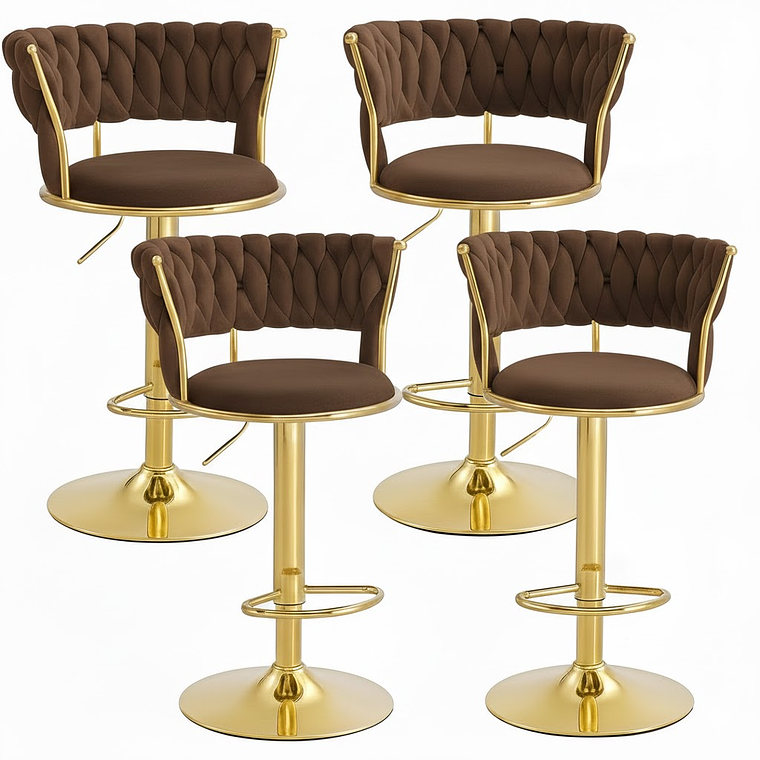 Pack 4 Taburetes Queen Velvet Gold 15