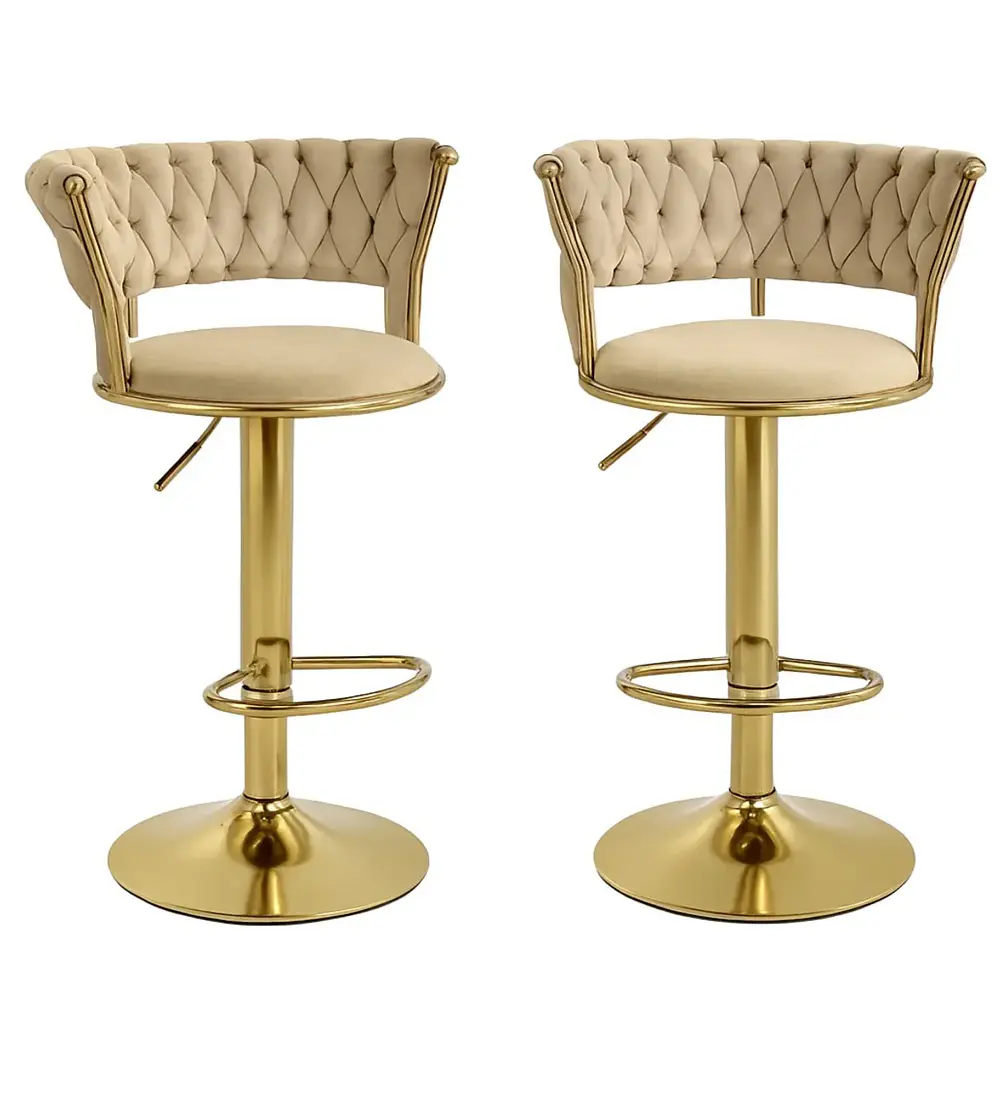 Pack 2 Taburetes Queen Velvet Gold