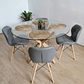 Comedor Warwick 120cms + 4 Sillas Mariposa Ecocuero - Miniatura 5