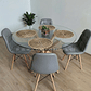 Comedor Warwick 100cms + 4 Sillas Capitonne Eames Ecocuero - Miniatura 1