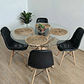 Comedor Warwick 120cms + 4 Sillas Capitonne Eames Ecocuero - Miniatura 4