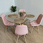 Comedor Warwick 120cms + 4 Sillas Capitonne Eames Ecocuero - Miniatura 1