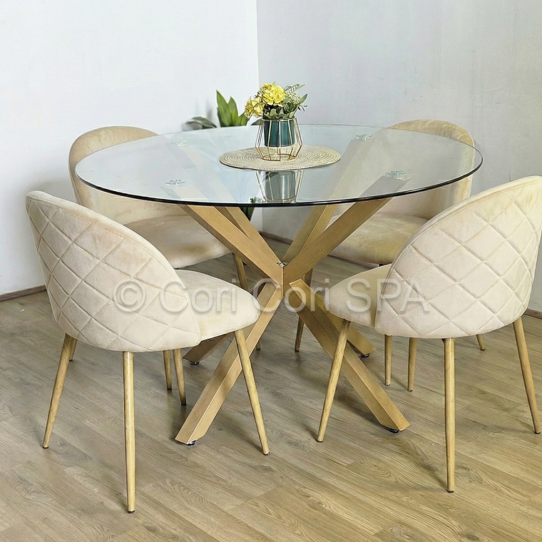 Comedor Mesa Warwick 120cm + 4 Sillas Bread Wood  11