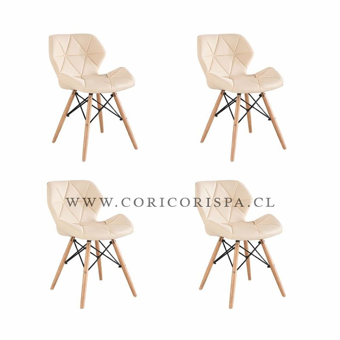 Pack 4 Sillas Eames Mariposa Ecocuero 6